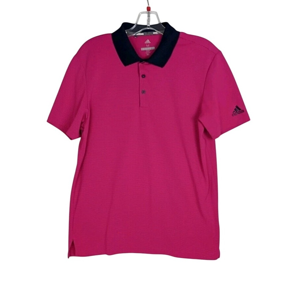 ADIDAS GOLF Men's Soft Knit Short Sleeve Polo Shirt Pink Sz M NWOT